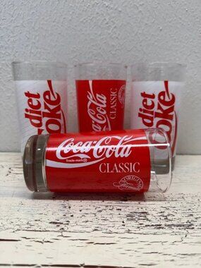 Vintage Coca Cola/Diet Coke Glasses 4Pk.